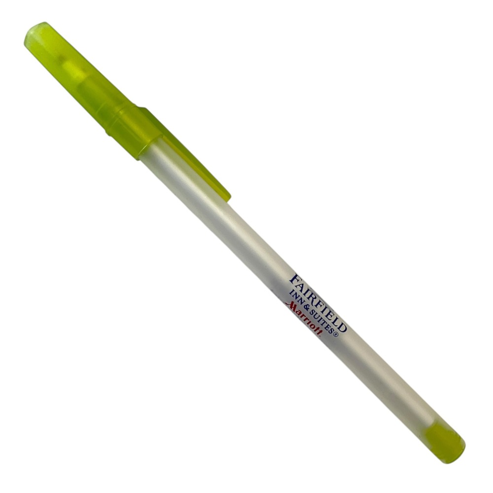 Marriott Fairfield Inn & Suites Promotional Ballpoint Pen Lime Green Frosted